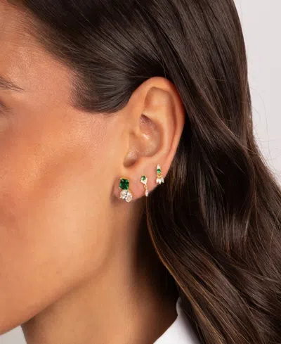 By Adina Eden Colored Mini Cubic Zirconia Shaker Stud Earring In Gold