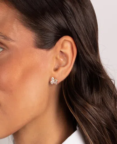 By Adina Eden Cubic Zirconia Gold Plated Multi Shape Cluster Stud Earrings In Gold