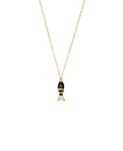 By Adina Eden Colored Mini Fish Pendant Necklace In Gold