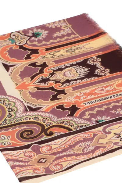 Etro Printed Silk Scarf In Neutral
