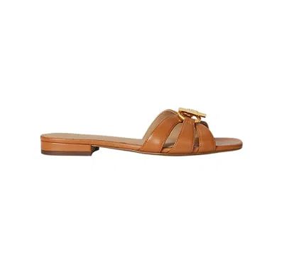 Ralph Lauren Blaike Women's Slip On Slide Sandal In Brown