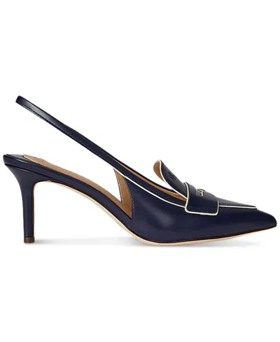 Ralph Lauren Women's Khloe Leather Slingback Loafer Pump In Blue