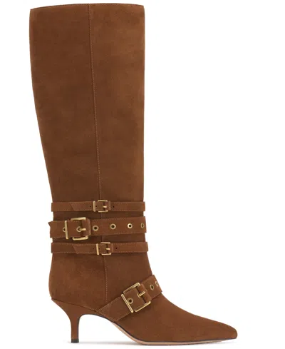 Vince Camuto Women's Tyleen Knee-high Kitten-heel Moto Dress Boots In Multi