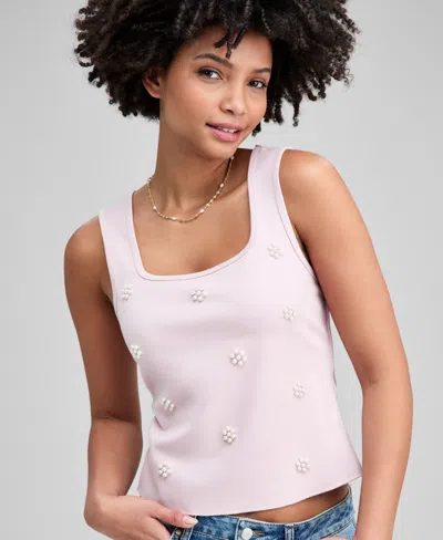 And Now This Petite Embellished Pearl-cluster Tank Top, Macy's Exclusive In Pink