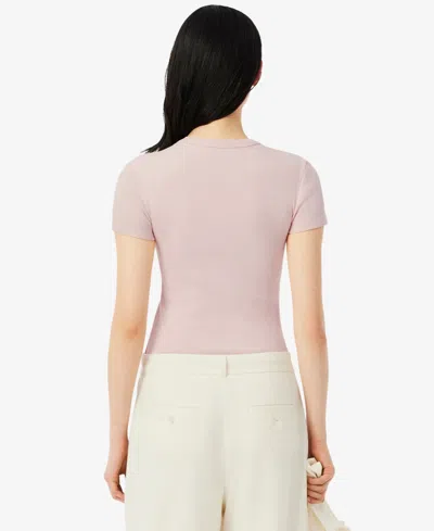 Lacoste Usa Women's Cotton Slim-fit Crewneck Tee In Pink