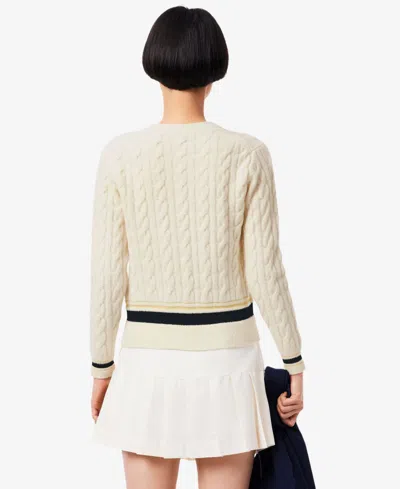 Lacoste Usa Women's Crewneck Tennis Sweater In Brown