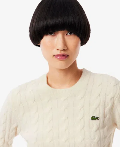 Lacoste Usa Women's Crewneck Tennis Sweater In Brown