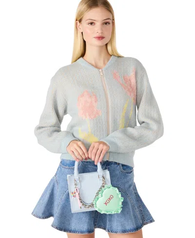 Madden Girl Rosalie Satin Conversation Heart Pouch In Green