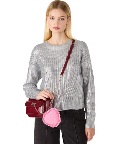 Madden Girl Heart Pom Pom And Cherry Bag Charms In Pink