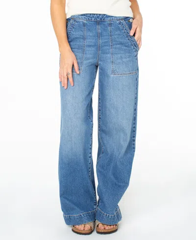 Roxy Women's Sea Plume Fixed Waist Denim Mid-rise Jeans In Blue