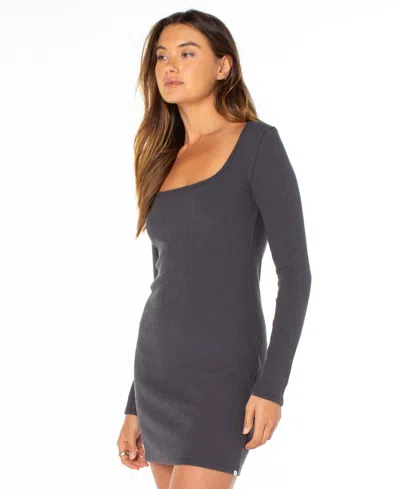 Roxy Women's Feelin Cozy Square Neck Mini Dress In Gray