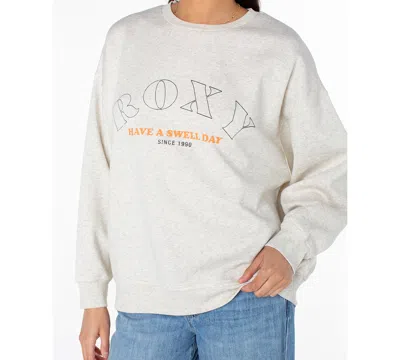 Roxy Women's Morning Hike Crewneck Sweatshirt In White
