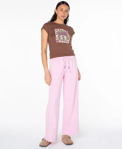 Roxy Women's Stay Salty Block 90s Baby Short-sleeve T-shirt In Brown