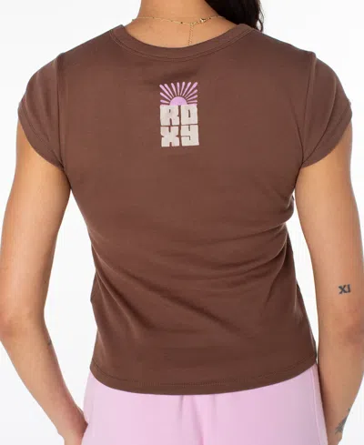 Roxy Women's Stay Salty Block 90s Baby Short-sleeve T-shirt In Brown