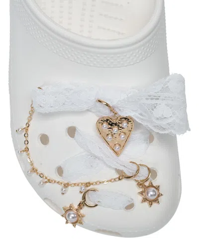 Crocs Jibbitz Laces And Pearls Charms Kit From Finish Line In Gold