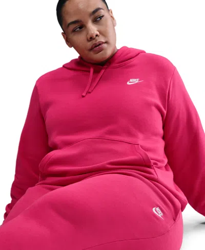 Nike Women's  Sportswear Club Fleece Mid-rise Jogger Pants (plus Size) In Pink