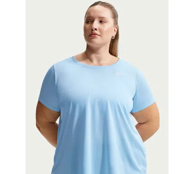 Nike Plus Size Active Dri-fit Women's Short-sleeve Logo T-shirt In Blue