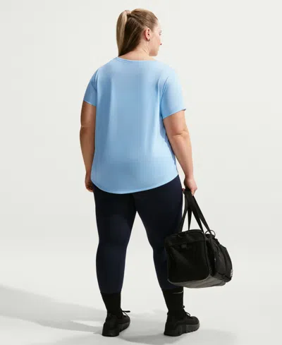Nike Plus Size Active Dri-fit Women's Short-sleeve Logo T-shirt In Blue
