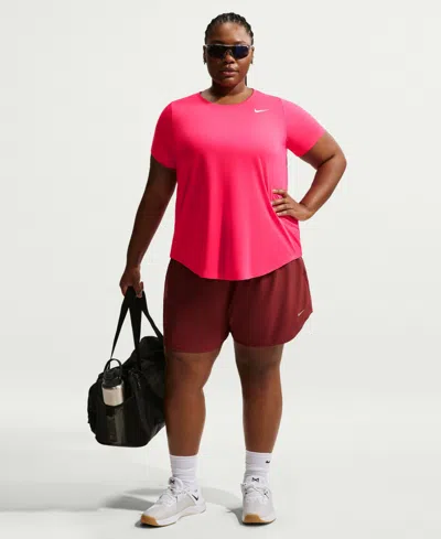 Nike Plus Size Active Dri-fit Women's Short-sleeve Logo T-shirt In Pink