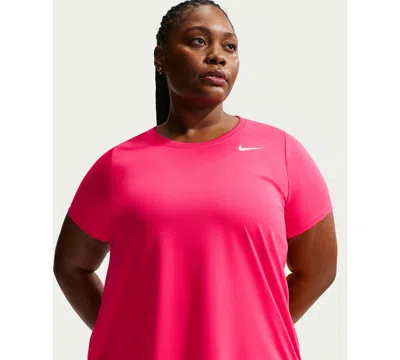 Nike Plus Size Active Dri-fit Women's Short-sleeve Logo T-shirt In Pink