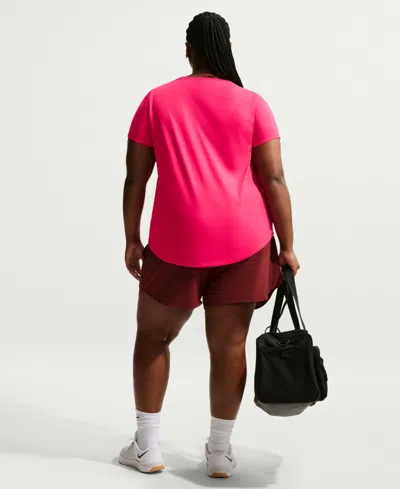 Nike Plus Size Active Dri-fit Women's Short-sleeve Logo T-shirt In Pink