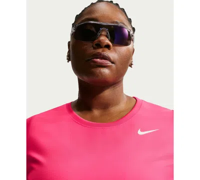 Nike Plus Size Active Dri-fit Women's Short-sleeve Logo T-shirt In Pink