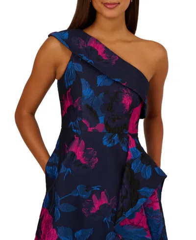 Adrianna Papell Women's One-shoulder Gown In Purple