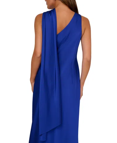 Adrianna Women's Asymmetrical Neck Sleeveless Dress In Blue