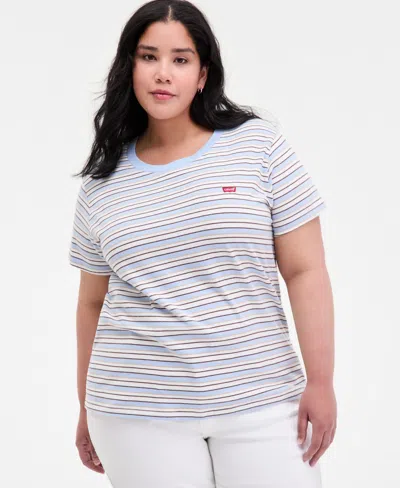 Levi's Plus Size Mandy Stripe Perfect T-shirt In Blue