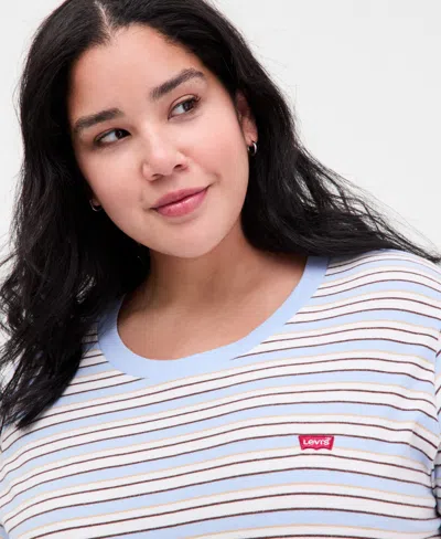 Levi's Plus Size Mandy Stripe Perfect T-shirt In Blue