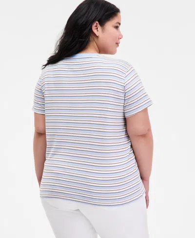 Levi's Plus Size Mandy Stripe Perfect T-shirt In Blue