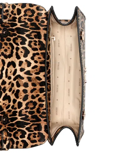 Guess Cirene Top Handle Small Flap Bag In Animal Print