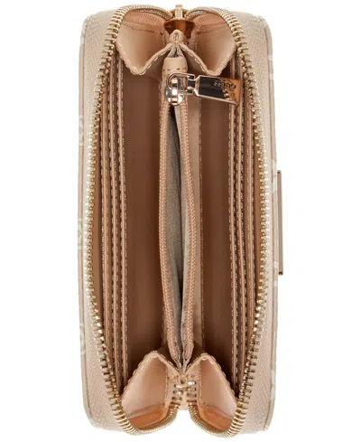 Guess Laurel Medium Zip Around Wallet In Neutral