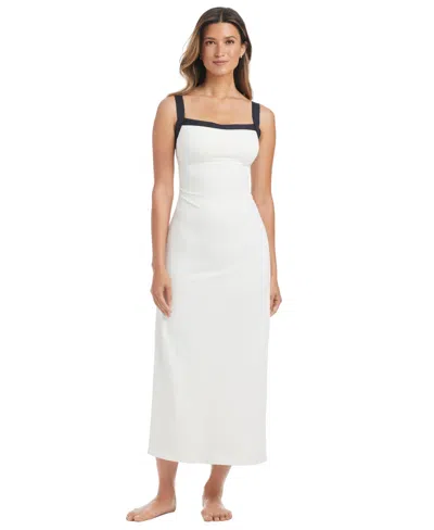 Bleu Rod Beattie Women's Square Neck Midi Dress In White