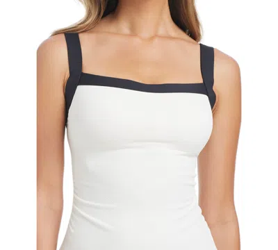 Bleu Rod Beattie Women's Square Neck Midi Dress In White