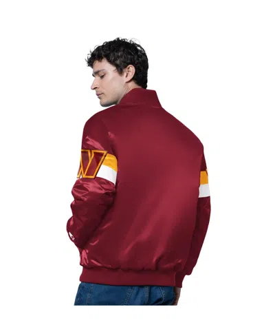 Starter Men's Burgundy Washington Commanders Triple Option Satin Varsity Full-snap Jacket In Burgundy