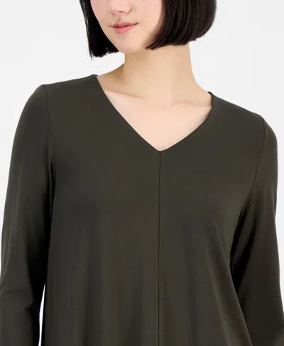 Eileen Fisher Women's V-neck Tunic Top In Green