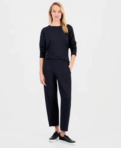 Eileen Fisher Women's High-rise Lantern Ankle Pants In Black