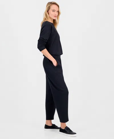 Eileen Fisher Women's High-rise Lantern Ankle Pants In Black