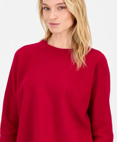 Eileen Fisher Women's Wool Long-sleeve Crewneck Sweater In Red