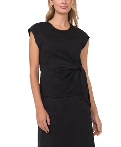 Vince Camuto Women's Drop Shoulder Tank With Front Knot Top In Black