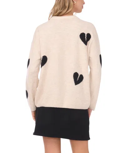 Vince Camuto Many Hearts Crewneck Sweater