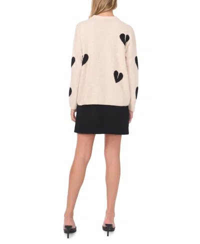 Vince Camuto Many Hearts Crewneck Sweater