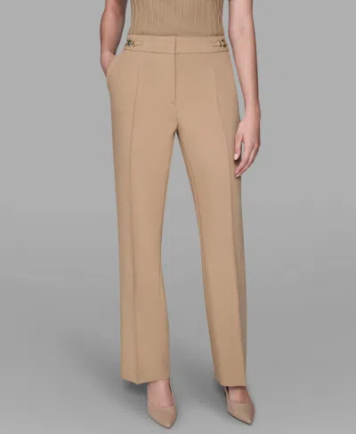 Karl Lagerfeld Women's Wide-leg Ankle Pants In Brown
