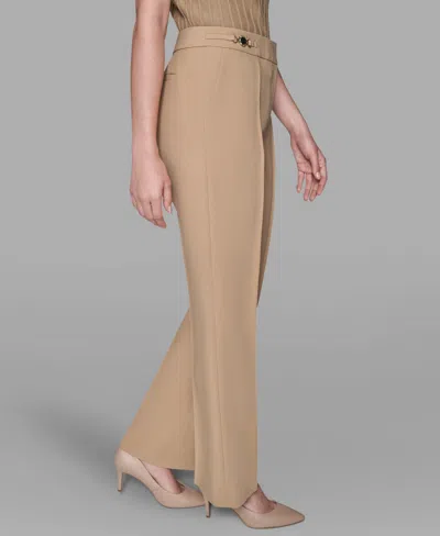 Karl Lagerfeld Women's Wide-leg Ankle Pants In Brown