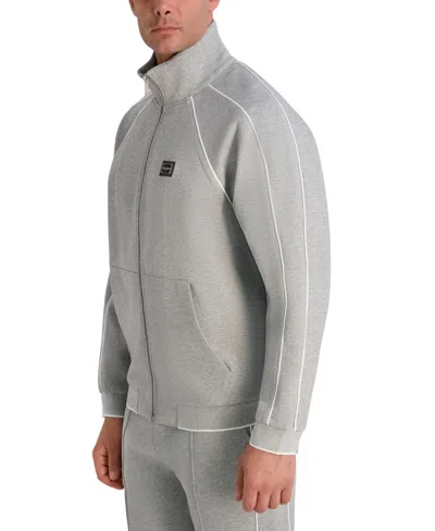 Karl Lagerfeld Men's Full Zip Track Jacket In Gray