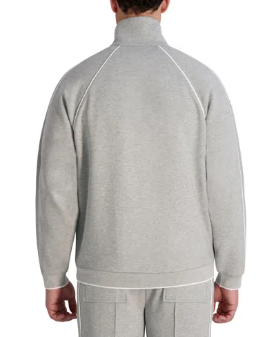 Karl Lagerfeld Men's Full Zip Track Jacket In Gray