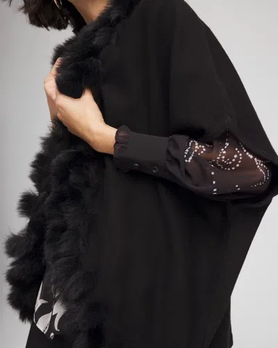 Chico's Faux Fur Cocoon In Black In Black