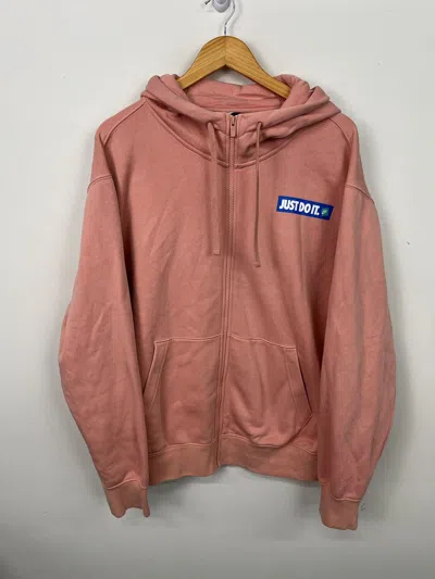 Pre-owned Nike X Vintage Nike Sweatshirt Y2k Pink Just Do It Hoodie Size L