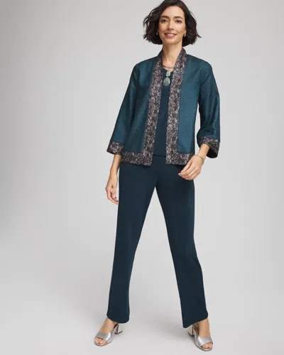 Chico's Travelers™ Crystal Crushed Reversible Jacket In Teal Shadow